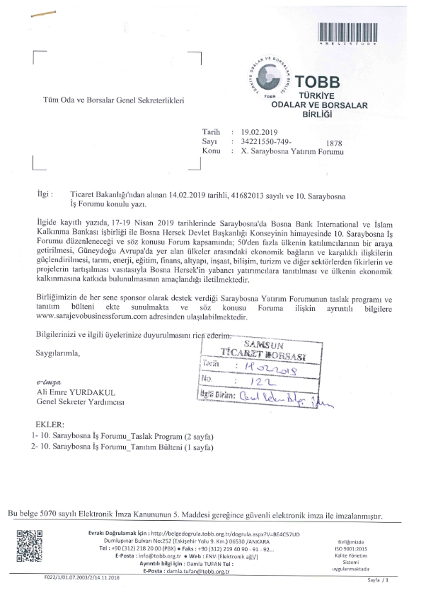 X. Saraybosna Yatırım Forumu