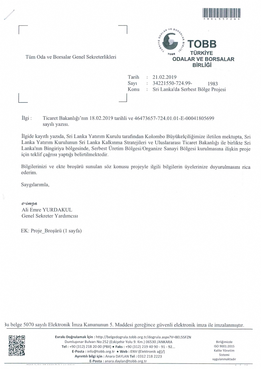 Sri Lanka'da Serbest Bölge Projesi