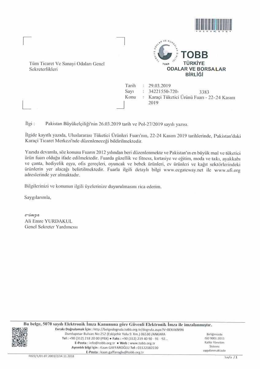 Karaiçi Tüketici Ürünü Fuarı 22-24 Kasım 2019