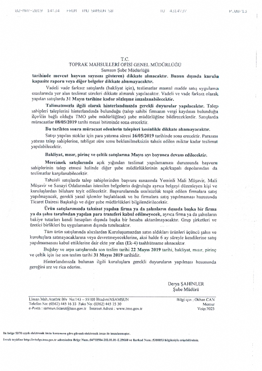 Hububat ve Bakliyat Satışı
