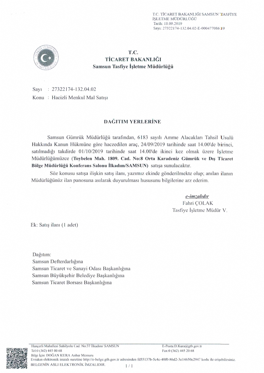 Hacizli Menkul Mal Satışı