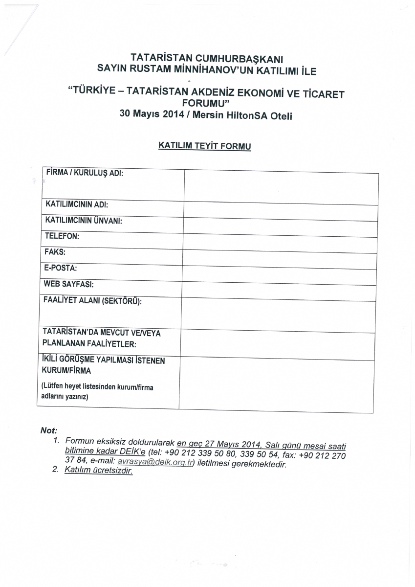 Mersin-türk-tatar İş Forumu