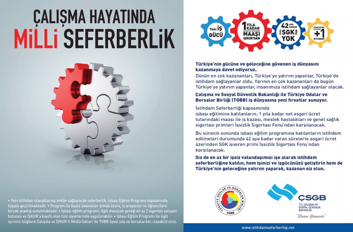 Çalışma Hayatında Milli Seferberlik...