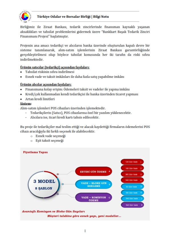 Bankkart Başak Tedarik Zinciri Finansman Protokol Detayları