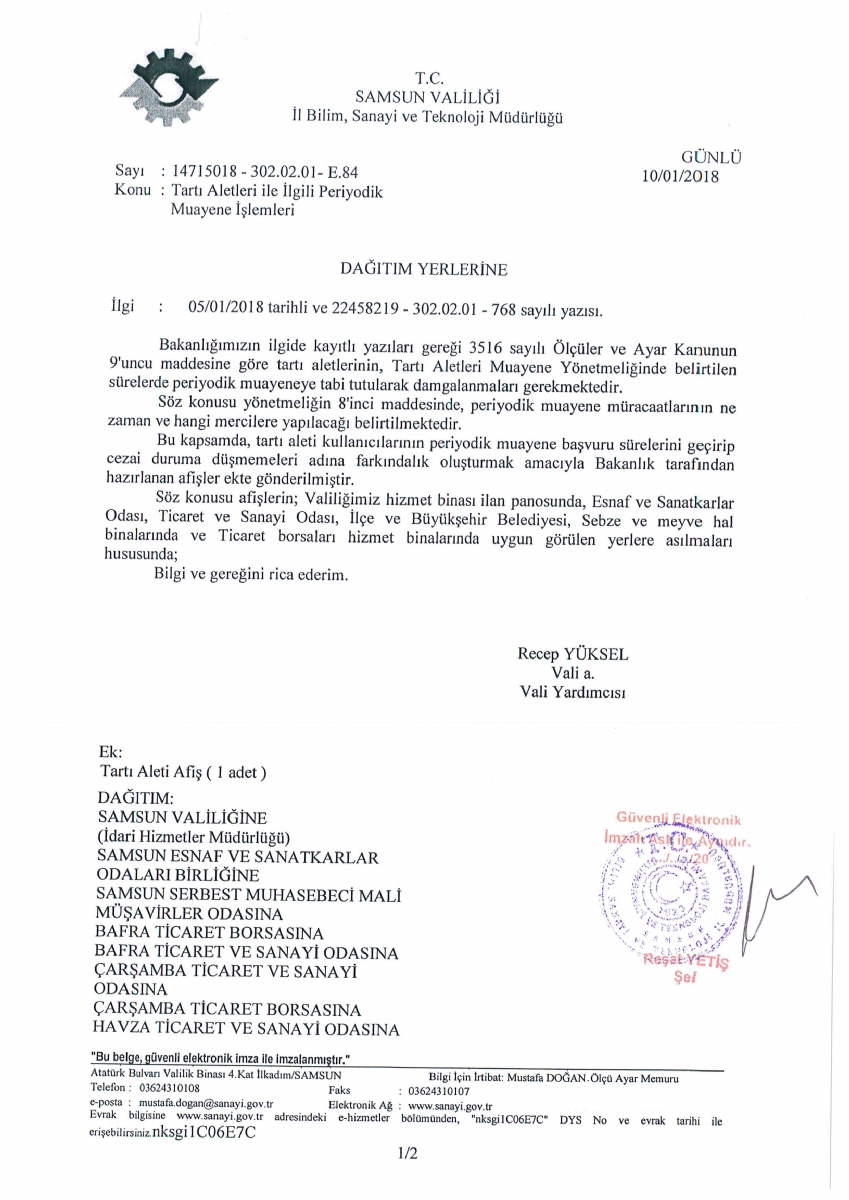 Tartı Aletleri ile İlgili Periyodik Muayene İşlemleri (2)