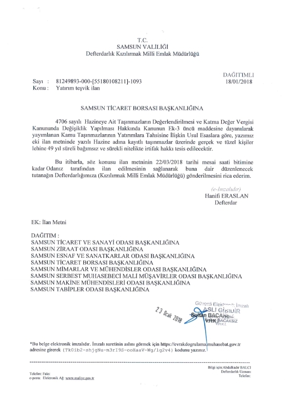 Yatırım Teşvik İlan