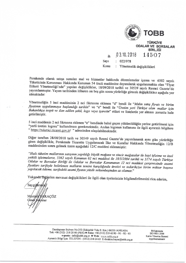 Yönetmelik Değişiklikleri