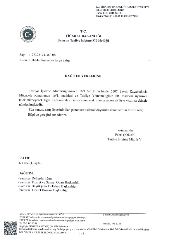 Bekletilmeyecek Eşya Satışı