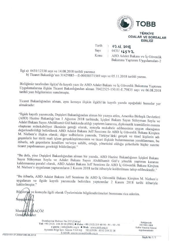 Abd Adalet Bakanı ve İç Güvenlik Bakanına Yaptırım Uygulamaları-2