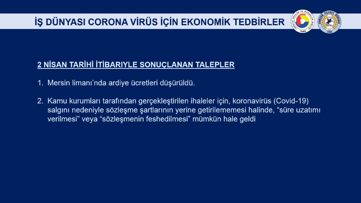 İş Dünyası Corona Virüs İçin Ekonomik Tedbirler