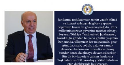 Jandarma Teşkilatımızın 180. Kuruluş Yıl Dönümün Kutlu Olsun...