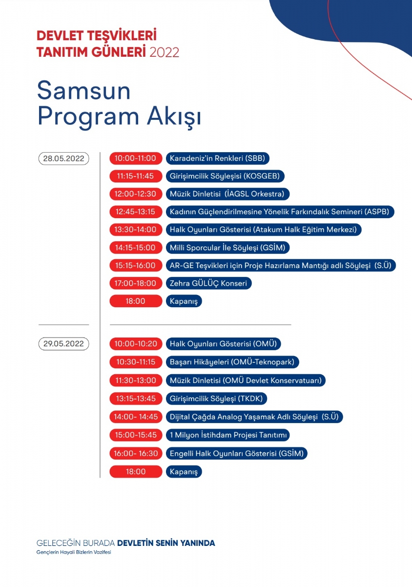 Devlet Teşvikleri Tanıtım Günleri Samsun'da Başlıyor...