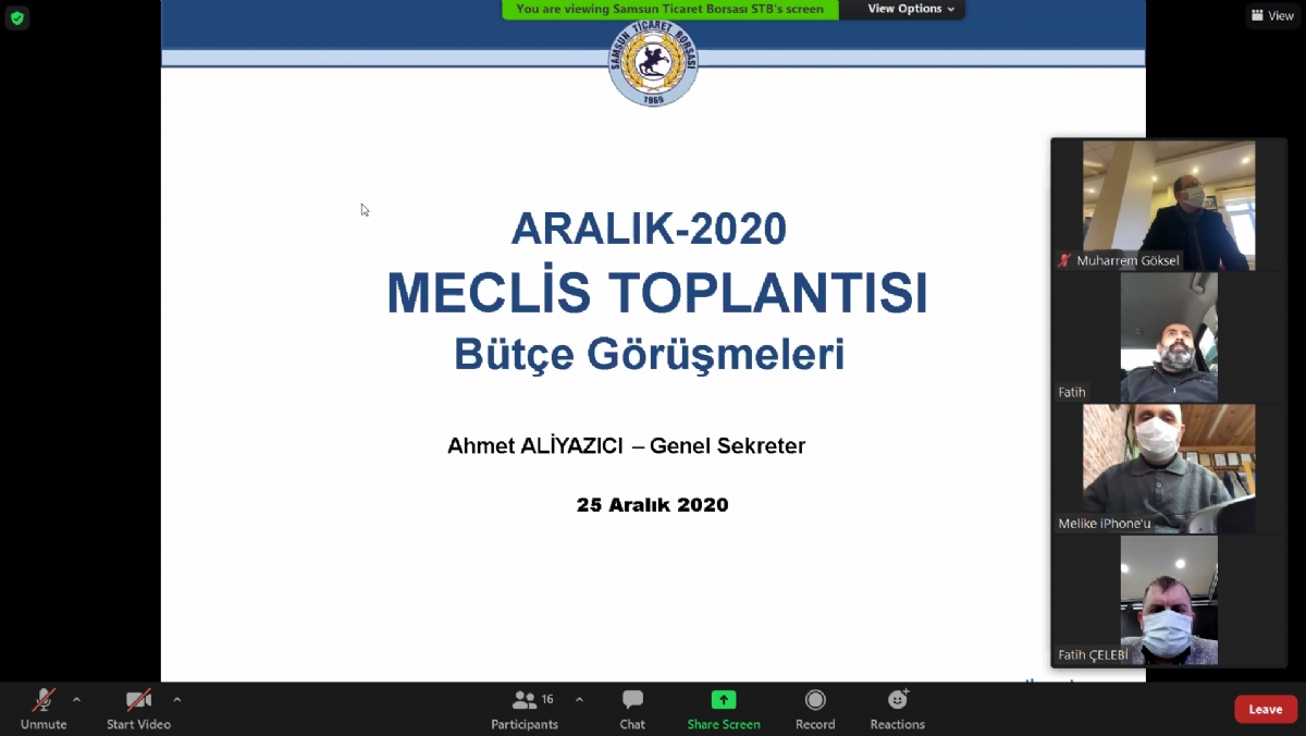 Samsun Ticaret Borsası 2021 Yılı Bütçesi “ Oy Birliği ” ile Kabul Edildi...