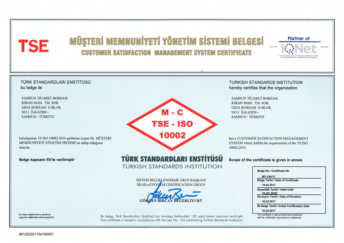 ISO 10002 Müşteri Memnuniyeti Yönetim Sistemi